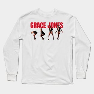 Grace Jones  //  80s Faded Style Aesthetic Design Long Sleeve T-Shirt